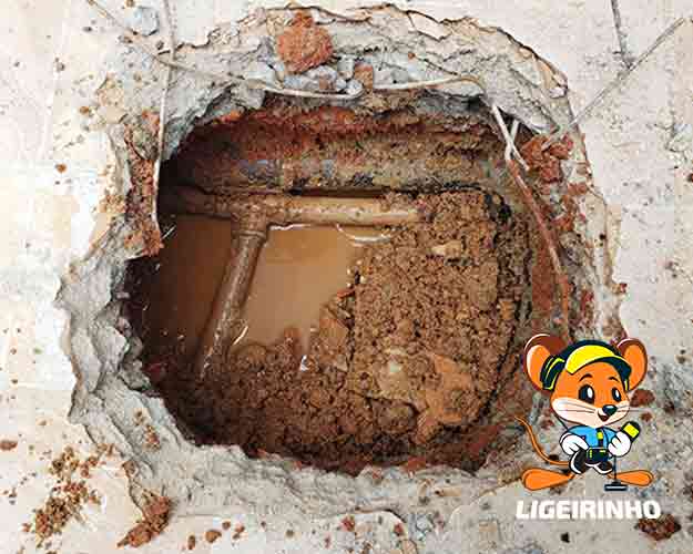 Reparo de vazamentos no solo, teto, parede e laje